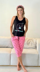Pijama Capri Blusa Manga Sisa