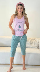 Pijama Capri Blusa Manga Sisa