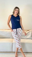 Pijama Capri Blusa Manga Sisa