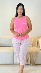 Pijama Capri Blusa Manga Sisa