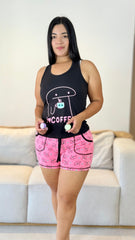Pijama Short Blusa Manga Sisa