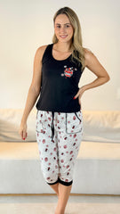 Pijama Capri Blusa Manga Sisa