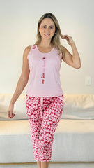 Pijama Capri Blusa Manga Sisa