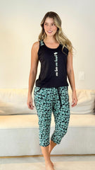 Pijama Capri Blusa Manga Sisa