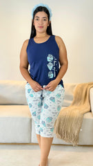 Pijama Capri Blusa Manga Sisa