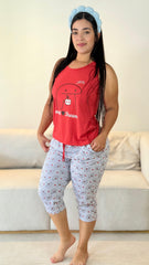 Pijama Capri Blusa Manga Sisa